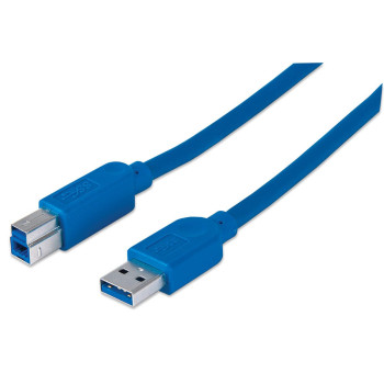 Manhattan 322454 kabel USB 3 m USB 3.2 Gen 1 (3.1 Gen 1) USB A USB B Niebieski