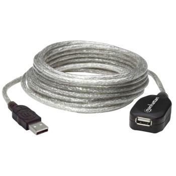 Manhattan 519779 kabel USB 5 m USB 2.0 USB A Srebrny