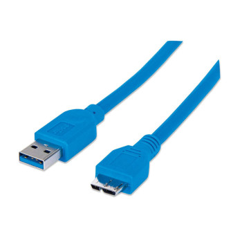 Manhattan 325424 kabel USB 2 m USB 3.2 Gen 1 (3.1 Gen 1) USB A Micro-USB B Niebieski