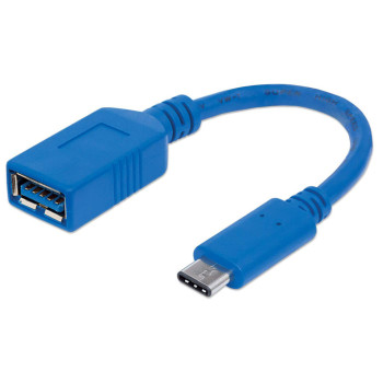 Manhattan 353540 kabel USB 0,15 m USB 3.2 Gen 1 (3.1 Gen 1) USB C USB A Niebieski