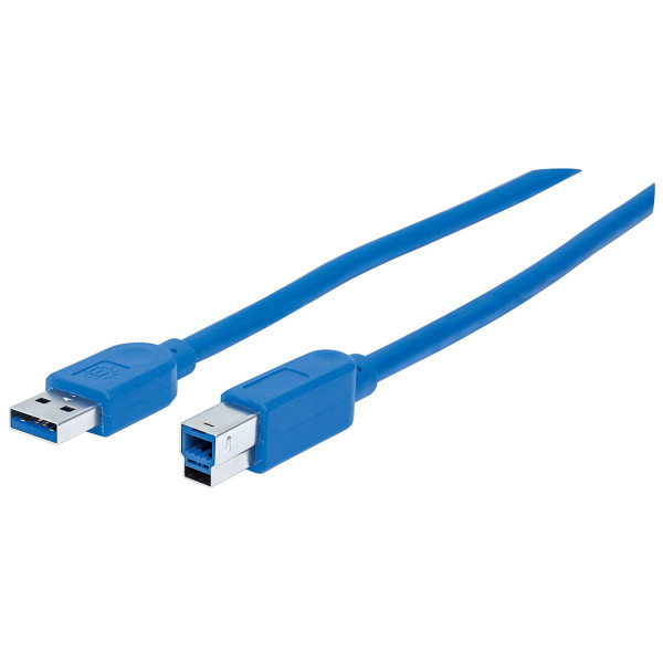 Manhattan 0.5m, USB3.0-A USB3.0-B kabel USB 0,5 m USB 3.2 Gen 1 (3.1 Gen 1) USB A USB B Niebieski Manhattan 0.5m, USB3.0-A USB3.0-B kabel USB 0,5 m USB 3.2 Gen 1 (3.1 Gen 1) USB A USB B Niebieski