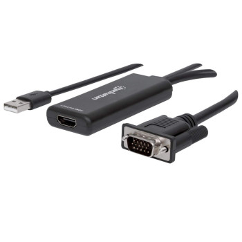 Manhattan 152426 adapter kablowy 1 m USB Type-A + VGA (D-Sub) HDMI Czarny