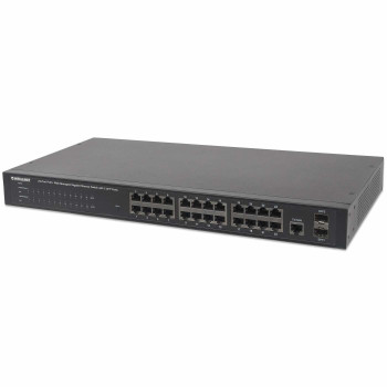 Intellinet 560559 łącza sieciowe Zarządzany Gigabit Ethernet (10 100 1000) Obsługa PoE Czarny