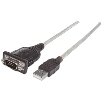 Manhattan 151849 kabel równoległy Czarny 1,8 m USB Serial COM RS232 DB9