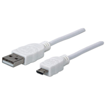Manhattan 324069 kabel USB 1,8 m USB 2.0 USB A Micro-USB B Biały