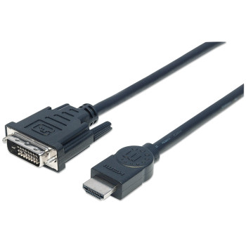 Manhattan 372510 adapter kablowy 3 m HDMI Typu A (Standard) DVI-D Czarny