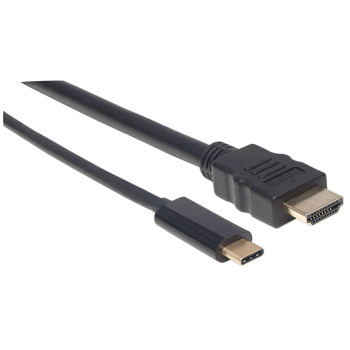 Manhattan 152235 adapter kablowy 1 m USB Type-C HDMI Typu A (Standard) Czarny