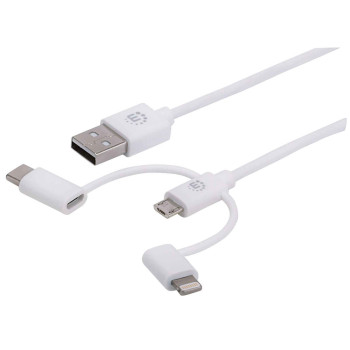Manhattan 353434 kabel USB 1 m USB 2.0 USB A Micro-USB B Biały
