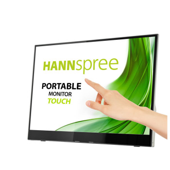 Hannspree HT161CGB monitor komputerowy 39,6 cm (15.6") 1920 x 1080 px Full HD LED Ekran dotykowy Czarny, Srebrny