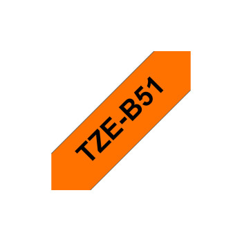 Brother TZe-B51 taśmy do etykietowania Czarny na pomarańczowym fluorescencyjnym