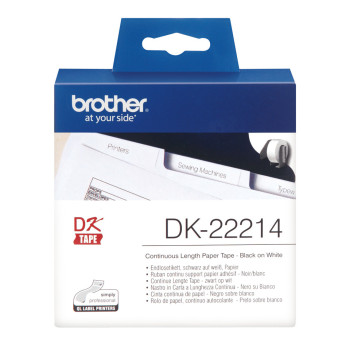 Brother DK-22214 taśmy do etykietowania Czarny na białym
