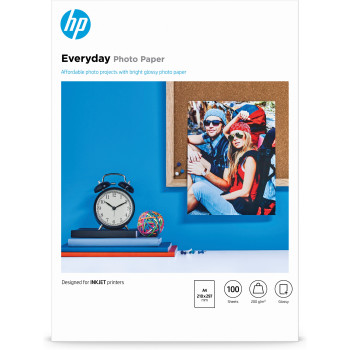 HP Papier fotograficzny Everyday, błyszczący – 100 arkuszy A4 210 x 297 mm