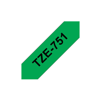 Brother TZe-751 taśmy do etykietowania Czarny na zielonym