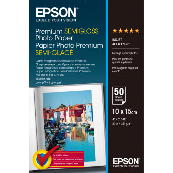 Epson Premium Semi-Gloss Photo Paper - 10x15cm - 50 Arkuszy