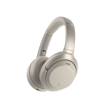 Sony WH-1000XM3 Słuchawki Przewodowy i Bezprzewodowy Opaska na głowę Połączenia muzyka Bluetooth Srebrny