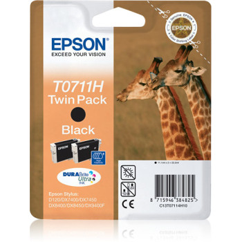 Epson Giraffe podwójne opakowanie Wkład atramentowy Black T0711H, opakowanie podwójne T0711H DURABrite Ultra Ink
