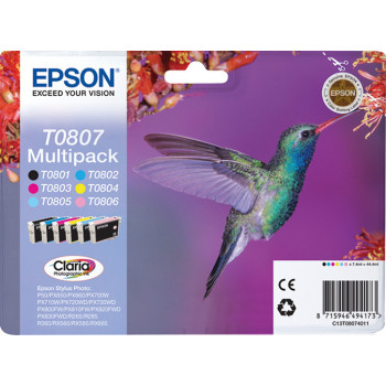 Epson Hummingbird Multipack 6-colours T0807 Claria Photographic Ink