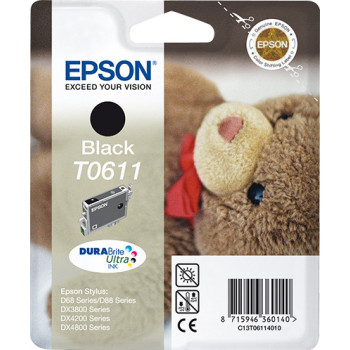Epson Teddybear Wkład atramentowy Black T0611 DURABrite Ultra Ink