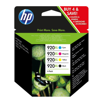 HP 920XL 4-pack High Yield Black Cyan Magenta Yellow Original Ink Cartridges nabój z tuszem 4 szt. Oryginalny Wysoka (XL)