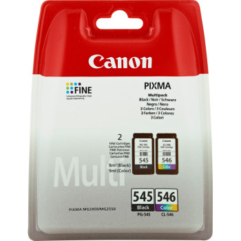Canon PG-545 CL-546 Multipack nabój z tuszem 2 szt. Oryginalny Czarny, Cyjan, Purpurowy, Żółty