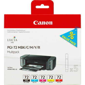 Canon 6402B009 nabój z tuszem 5 szt. Oryginalny Standardowa wydajność Cyjan, Purpurowy, Czarny matowy, Czerwony, Żółty