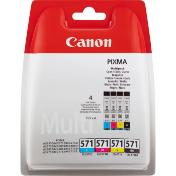 Canon CLI-571 Multipack nabój z tuszem 4 szt. Oryginalny Czarny, Cyjan, Purpurowy, Żółty