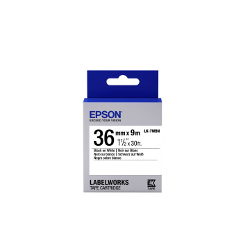 Epson Label Cartridge Standard LK-7WBN Black White 36mm (9m)