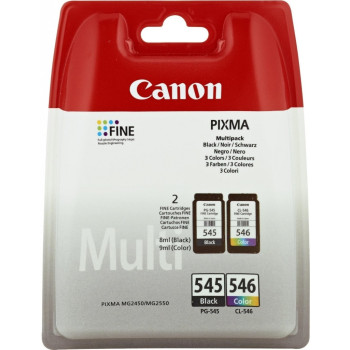 Canon PG-545XL CL546XL nabój z tuszem 2 szt. Oryginalny Standardowa wydajność Czarny, Cyjan, Żółty, Purpurowy