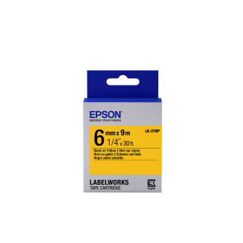 Epson Label Cartridge Pastel LK-2YBP Black Yellow 6mm (9m)