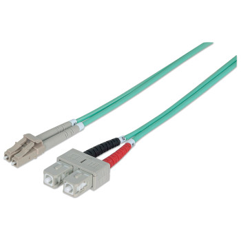 Intellinet 750165 kabel optyczny 3 m LC SC OM3 Kolor Aqua