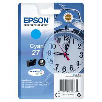 Epson Alarm clock Singlepack Cyan 27 DURABrite Ultra Ink