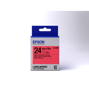 Epson Label Cartridge Pastel LK-6RBP Black Red 24mm (9m)