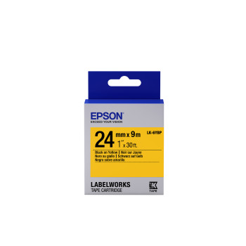 Epson Label Cartridge Pastel LK-6YBP Black Yellow 24mm (9m)