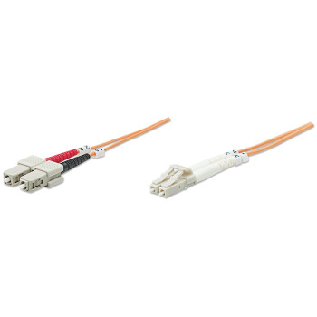 Intellinet 470407 kabel optyczny 10 m LC SC OM2 Pomarańczowy