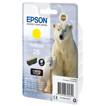 Epson Polar bear Singlepack Yellow 26 Claria Premium Ink