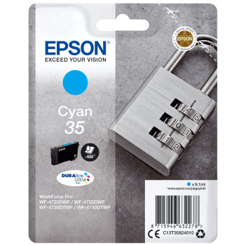 Epson Padlock C13T35824010 nabój z tuszem 1 szt. Oryginalny Standardowa wydajność Cyjan