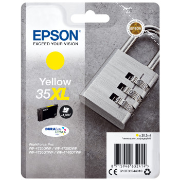 Epson Padlock C13T35944010 nabój z tuszem 1 szt. Oryginalny Wysoka (XL) wydajność Żółty