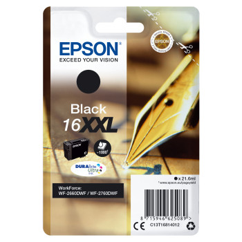 Epson C13T16814012 nabój z tuszem 1 szt. Oryginalny Ekstra (Super) Wysoka wydajność Czarny