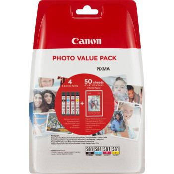 Canon CLI-581 Multipack nabój z tuszem Oryginalny Czarny, Cyjan, Purpurowy, Żółty