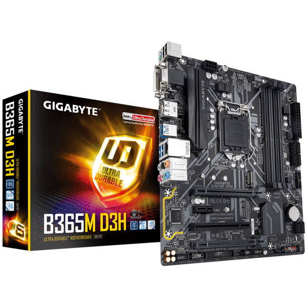 Gigabyte B365M D3H płyta główna Intel B365 LGA 1151 (Socket H4) micro ATX Gigabyte B365M D3H płyta główna Intel B365 LGA 1151 (Socket H4) micro ATX