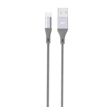 Silicon Power Boost Link Nylon LK30AB kabel USB 1 m USB 2.0 USB A Micro-USB B Szary