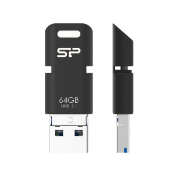 Silicon Power Mobile C50 pamięć USB 64 GB USB Type-A   USB Type-C   Micro-USB 3.2 Gen 1 (3.1 Gen 1) Czarny
