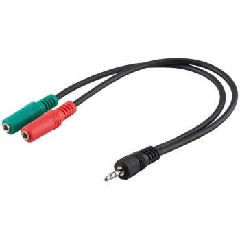 Techly ICOC 11-SB-HP kabel audio 0,15 m 3.5mm Czarny
