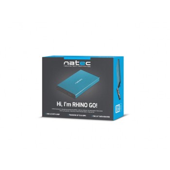 Obudowa na dysk NATEC Rhino Go NKZ-1280 (2.5", USB 3.0, Aluminium, kolor niebieski)