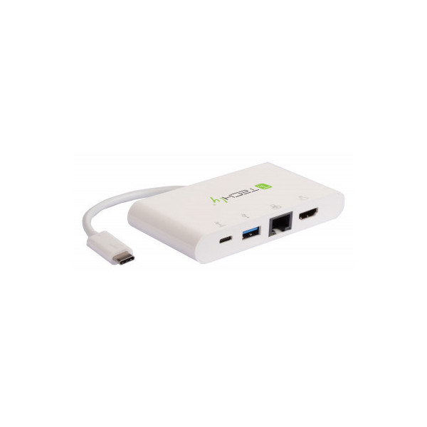 Techly IADAP USB31-DOCK1 huby i koncentratory USB 3.2 Gen 1 (3.1 Gen 1) Type-C 5000 Mbit s Biały Techly IADAP USB31-DOCK1 huby i koncentratory USB 3.2 Gen 1 (3.1 Gen 1) Type-C 5000 Mbit s Biały