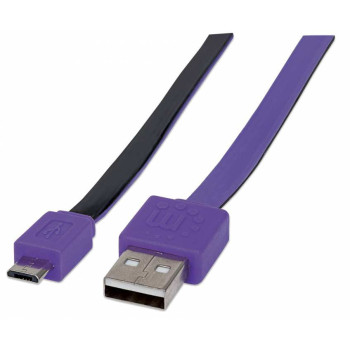 Manhattan 391368 kabel USB 1 m USB 2.0 USB A Micro-USB B Czarny, Fioletowy
