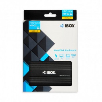 Obudowa IBOX HD-02 ZEW. 2,5" USB 3.0 IEU3F02 (2.5", USB 3.0, Aluminium, kolor czarny)