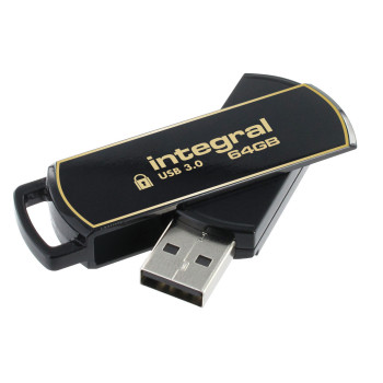 Integral 64GB Secure 360 Encrypted USB 3.0 pamięć USB USB Typu-A 3.2 Gen 1 (3.1 Gen 1) Czarny, Złoto
