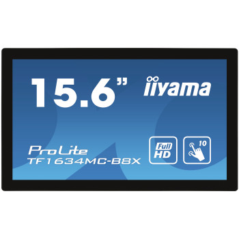 iiyama ProLite TF1634MC-B8X monitor komputerowy 39,6 cm (15.6") 1920 x 1080 px Full HD LED Ekran dotykowy Przeznaczony dla