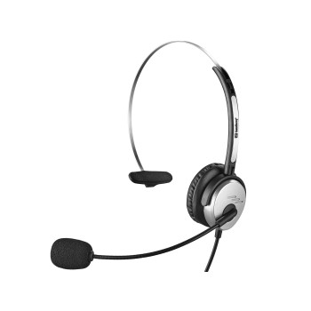 Sandberg MiniJack Mono Headset Saver Zestaw słuchawkowy Przewodowa Opaska na głowę Biuro centrum telefoniczne Czarny, Srebrny